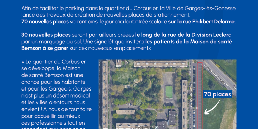 100 places de stationnement - Corbusier